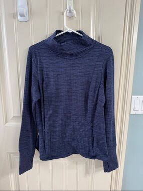 Cozy Navy Cowl Neck Sweater - Lightweight Layering Pullover